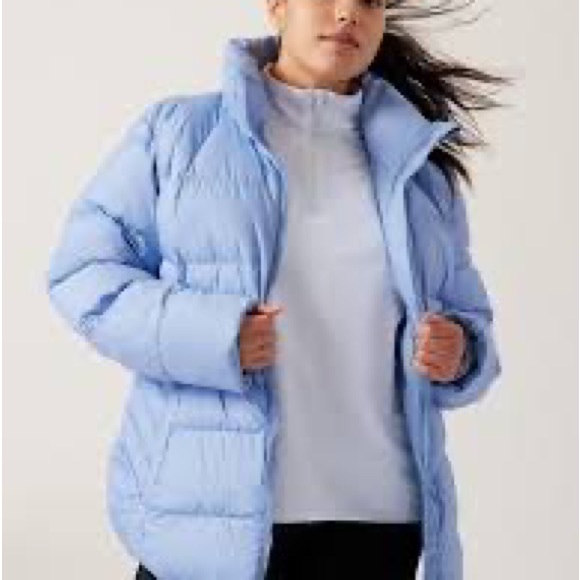 Athleta Downtown Blue Puffer Jacket Small - Picture 2 of 7